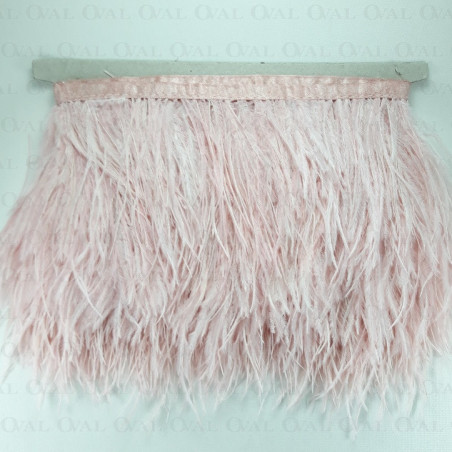 Feathers on ribbon dusty pink 11cm/1 yard 3179