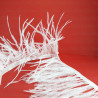 Feathers on ribbon white 11cm /10y 4088