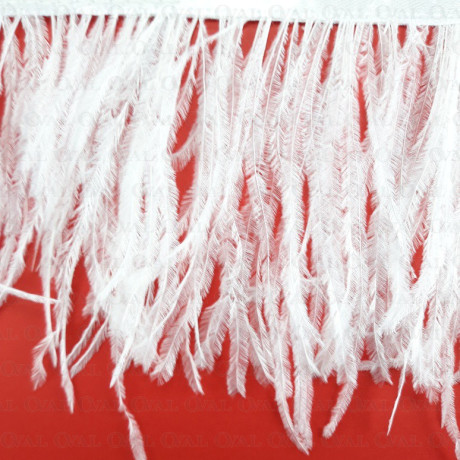 Feathers on ribbon white 11cm /10y 4088