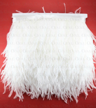 Feathers on ribbon white 11cm /10y 4088