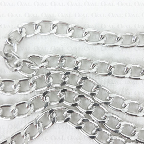 Chain 13x9mm/25m silver 4107