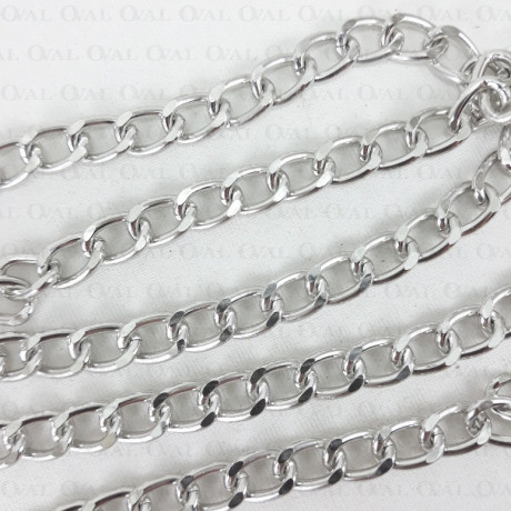 Chain 13x9mm/25m silver 4107