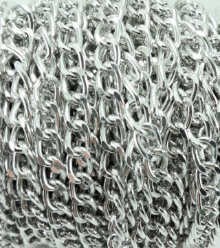 Chain 13x9mm/25m silver 4107