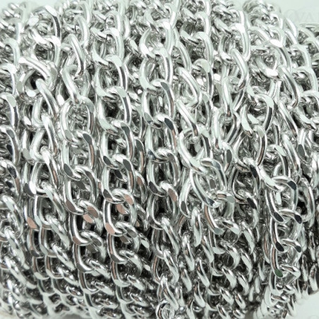Chain 13x9mm/25m silver 4107