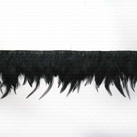 Black feather haberdashery, black feathers on tape | Wholesale
