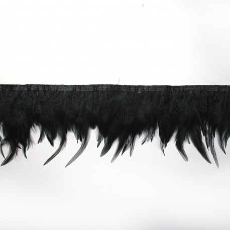 Taśma dekoracyjna pióra czarne 1m.b. - 2263