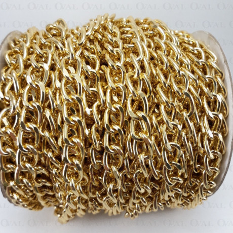 Łańcuch 13x9mm/25m złoty 4109