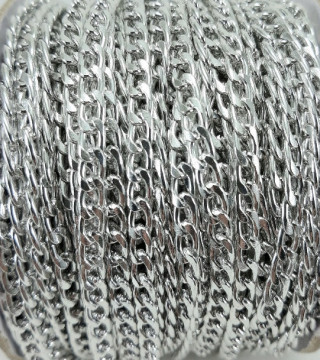 Chain 4.2x7mm/1m silver 1301