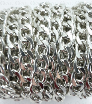 Łańcuch 14,6x9,9mm/10m srebro  3928