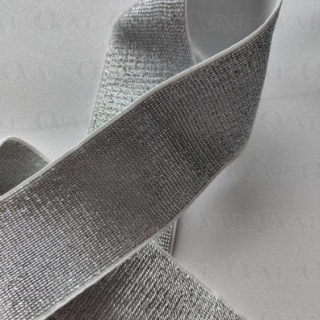 Decorative elastic 50mm/1y silver 2442