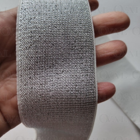 Decorative elastic 50mm/1y silver 2442
