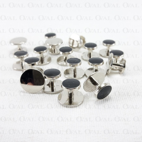 Shirt studs for dinner jacket, silver, 10 or 100 pcs 4136