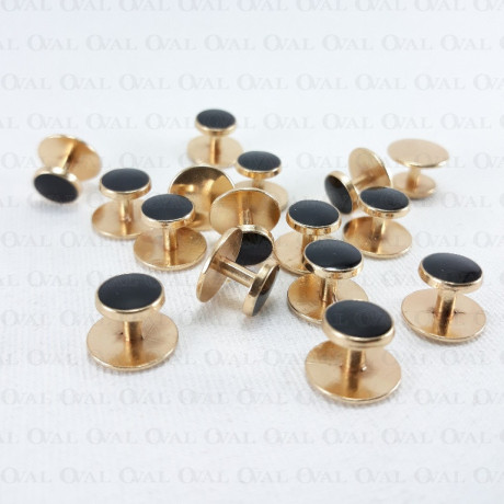 Stud buttons for dinner shirt, gold, 10 or 100 pcs 4137