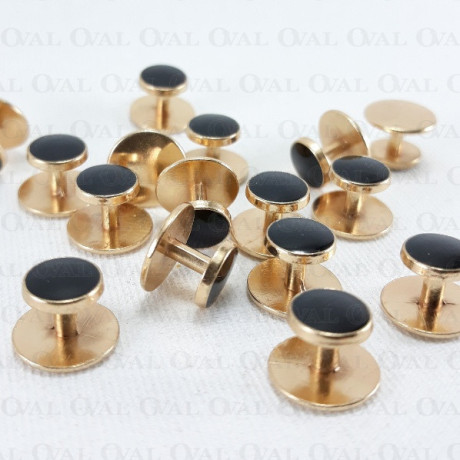 Stud buttons for dinner shirt, gold, 10 or 100 pcs 4137