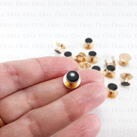 Stud buttons for dinner shirt, gold, 10 or 100 pcs 4137