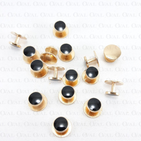 Stud buttons for dinner shirt, gold, 10 or 100 pcs 4137