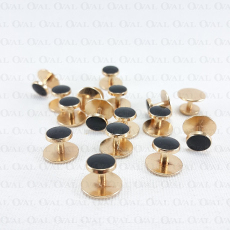 Stud buttons for dinner shirt, gold, 10 or 100 pcs 4137