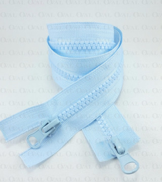Two-slider zips light blue 50, 60, 65, 70 cm 4138