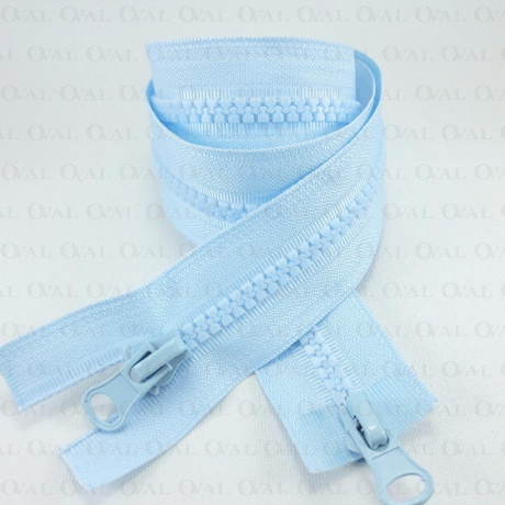 Two-slider zips light blue 50, 60, 65, 70 cm 4138