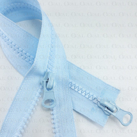 Two-slider zips light blue 50, 60, 65, 70 cm 4138