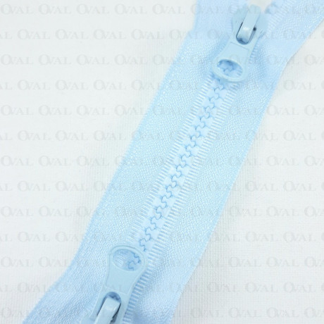Two-slider zips light blue 50, 60, 65, 70 cm 4138
