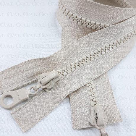 Beige double-slider zips 50cm 4139