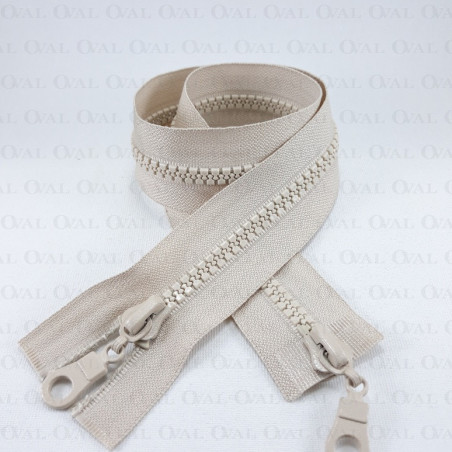 Beige double-slider zips 50cm 4139