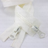 Ecru double-slider zips 60, 65, 70 cm 4140