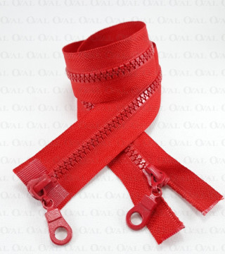 Two-slider zips red 50, 65cm 4141