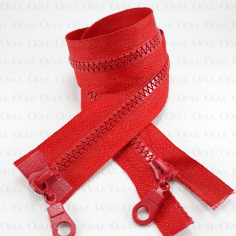 Zamki dwusuwakowe  czerwień  50, 65cm   4141