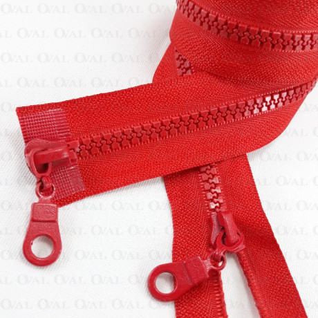 Two-slider zips red 50, 65cm 4141