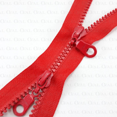 Two-slider zips red 50, 65cm 4141