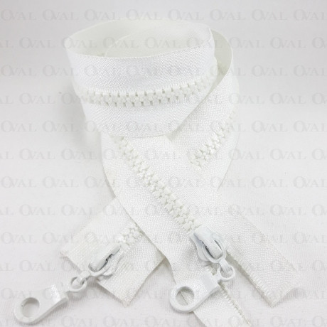 Two-slider zips white 50, 65cm 4142