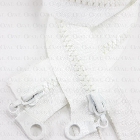 Two-slider zips white 50, 65cm 4142