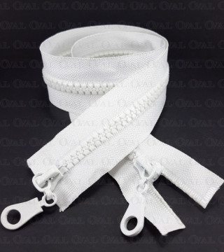 Two-slider zips white 50, 65cm 4142