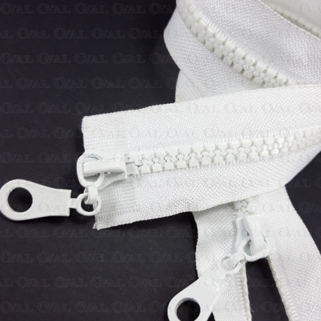 Two-slider zips white 50, 65cm 4142