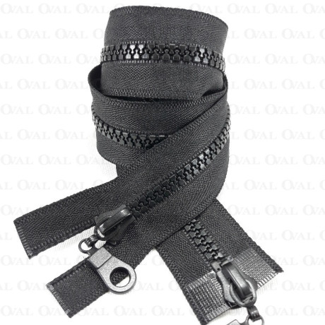 Two-slider zips black 50, 60, 65 cm 4143