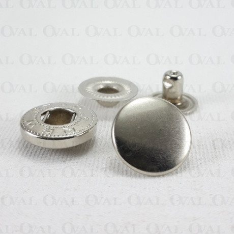 15mm snaps / 100 pcs silver 4144