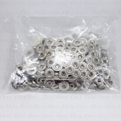 15mm snaps / 100 pcs silver 4144