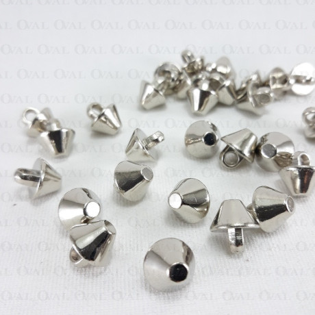 Silver cone button 10mm/10pcs 1045