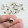 Silver cone button 10mm/10pcs 1045