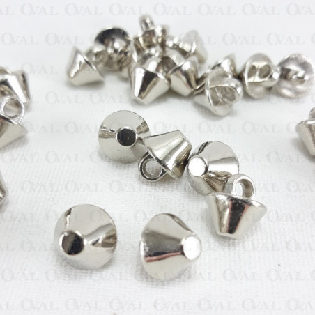 Silver cone button 10mm / 144 or 1000 pcs 4151a