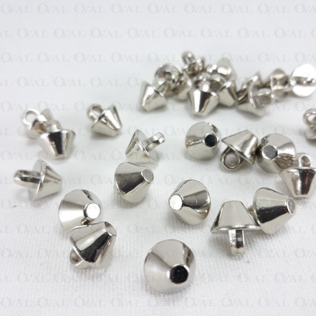Silver cone button 10mm / 144 or 1000 pcs 4151a