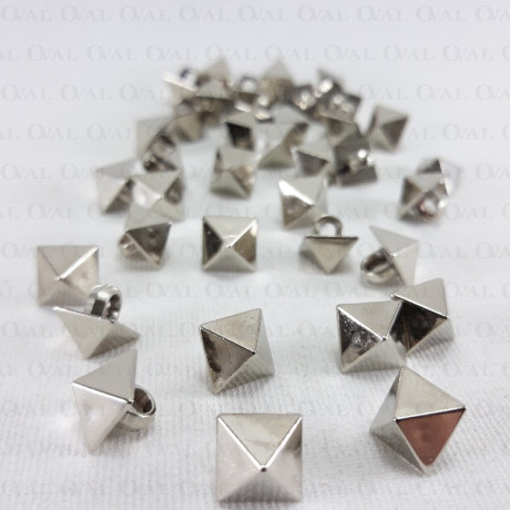 Pyramid button 8.5 x 8.5mm / 288 or 1000 pcs silver 4155