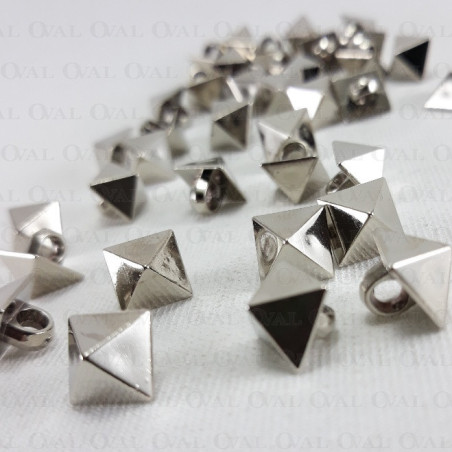 Pyramid button 8.5 x 8.5mm / 288 or 1000 pcs silver 4155