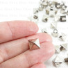 Pyramid button 8.5 x 8.5mm / 288 or 1000 pcs silver 4155