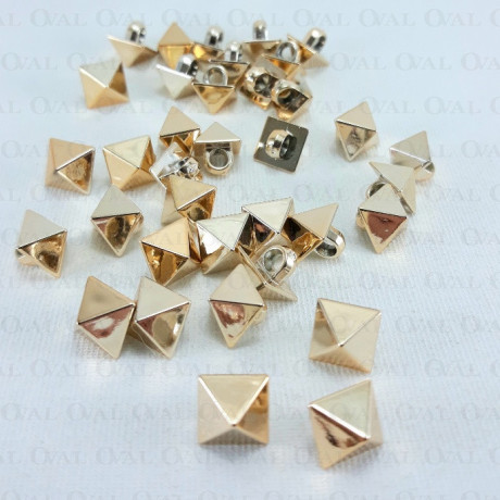 Pyramid button 8.5 x 8.5 mm / 288 or 1000 pcs gold 4156
