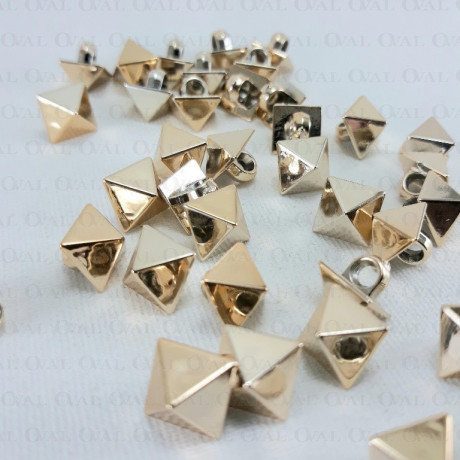 Pyramid button 8.5 x 8.5 mm / 288 or 1000 pcs gold 4156