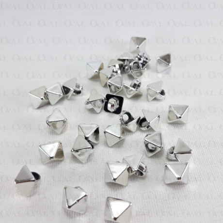 Pyramid stud button 8 x 8mm / 288 or 1000 pcs silver 4157