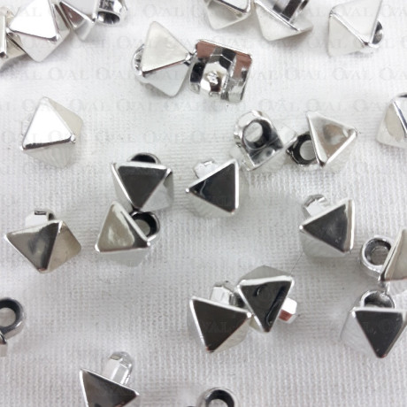Pyramid stud button 8 x 8mm / 288 or 1000 pcs silver 4157
